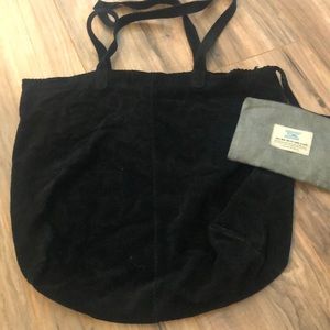 Black suede toms bag with detachable pouch